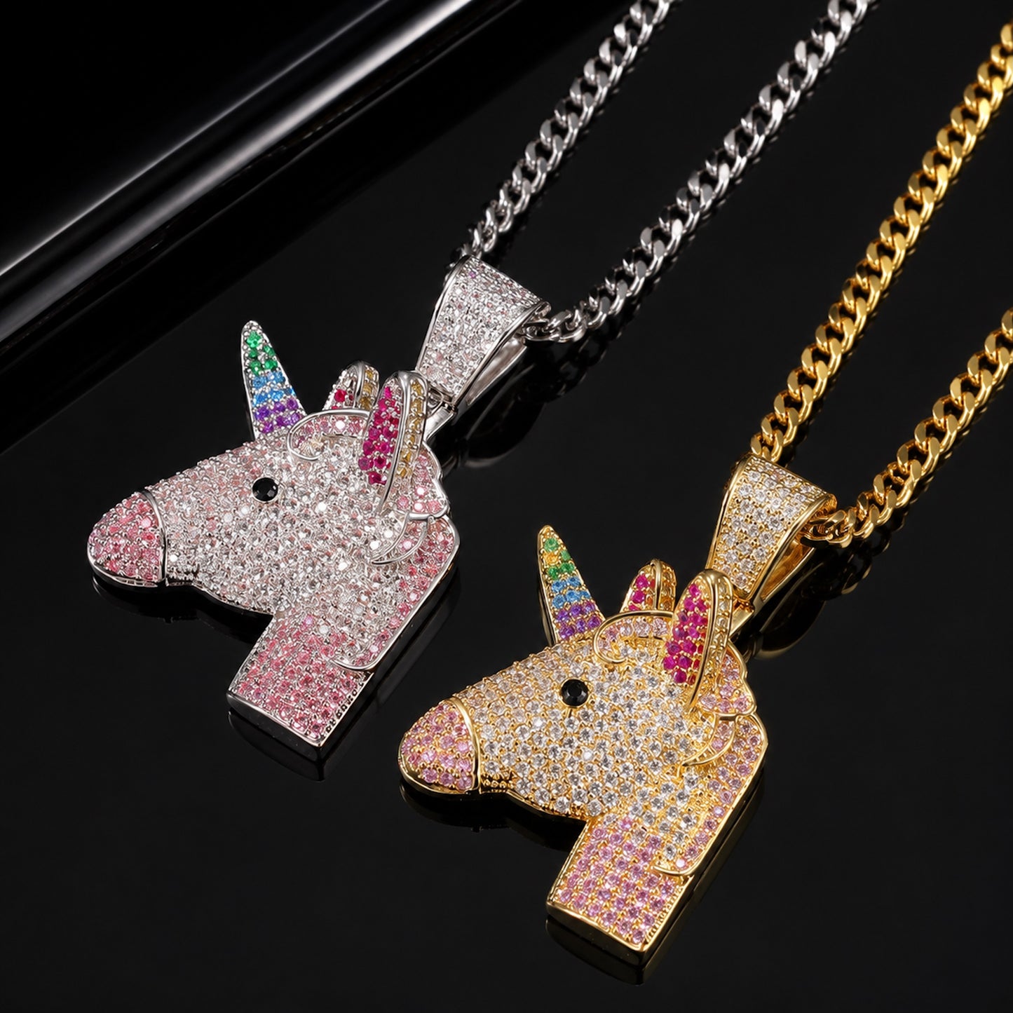Mystic Unicorn Pendant Necklace – Premium CZ Streetwear Jewelry