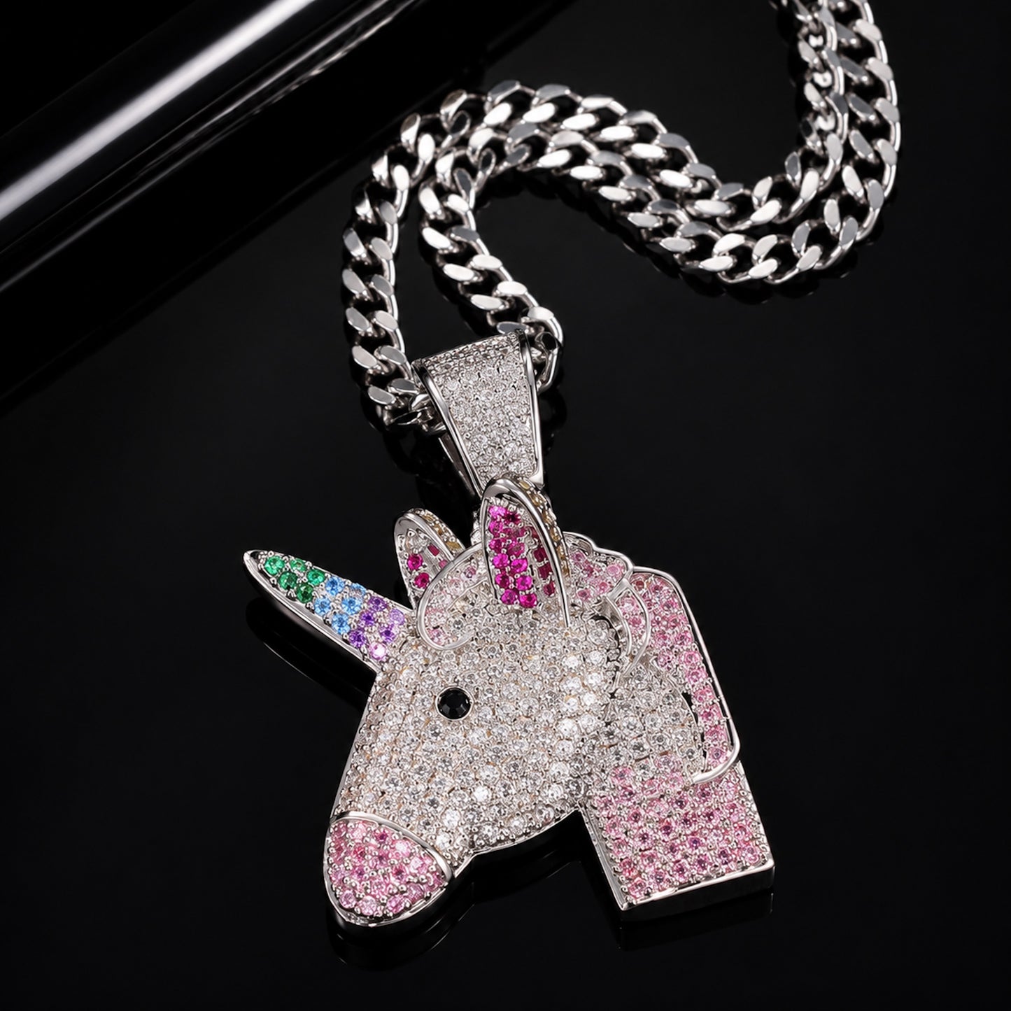 Mystic Unicorn Pendant Necklace – Premium CZ Streetwear Jewelry