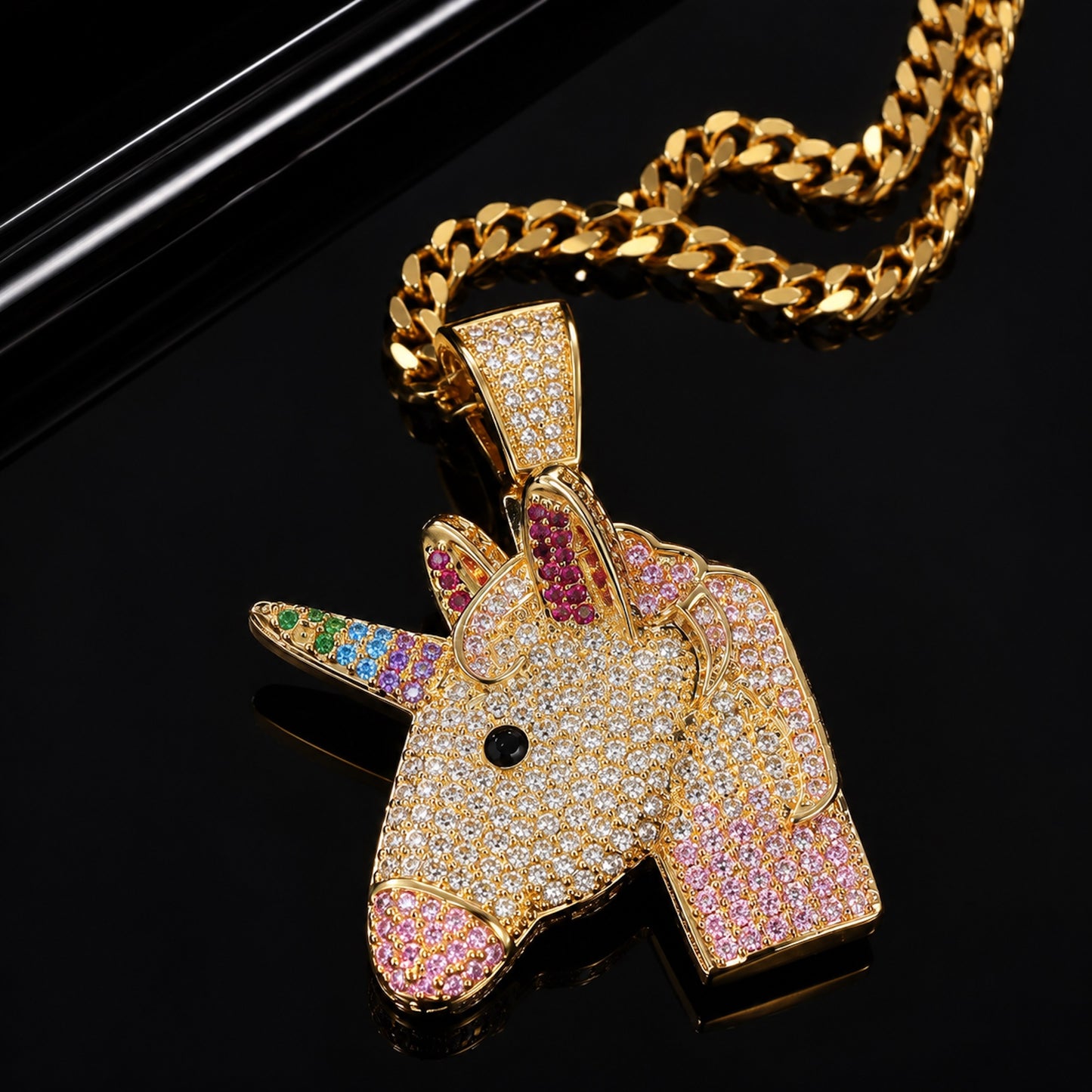 Mystic Unicorn Pendant Necklace – Premium CZ Streetwear Jewelry