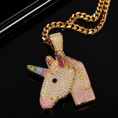 Mystic Unicorn Pendant Necklace – Premium CZ Streetwear Jewelry