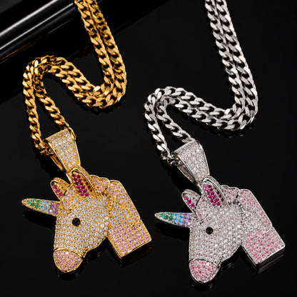 Mystic Unicorn Pendant Necklace – Premium CZ Streetwear Jewelry