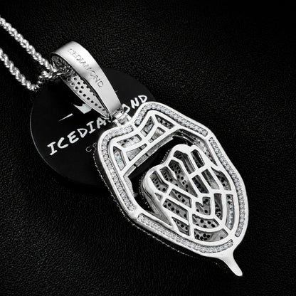 SPEAK LOUD | Dollar Tongue Graphic Lips Pendant Necklace