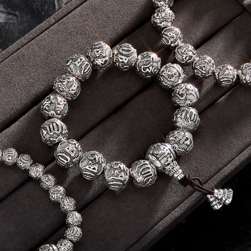 Six-Word Mantra Bracelet Tibetan Style Beaded Bracelet for men