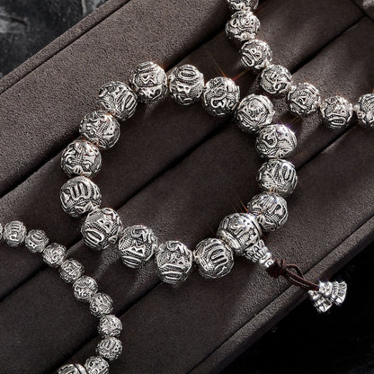 Six-Word Mantra Bracelet Tibetan Style Beaded Bracelet for men