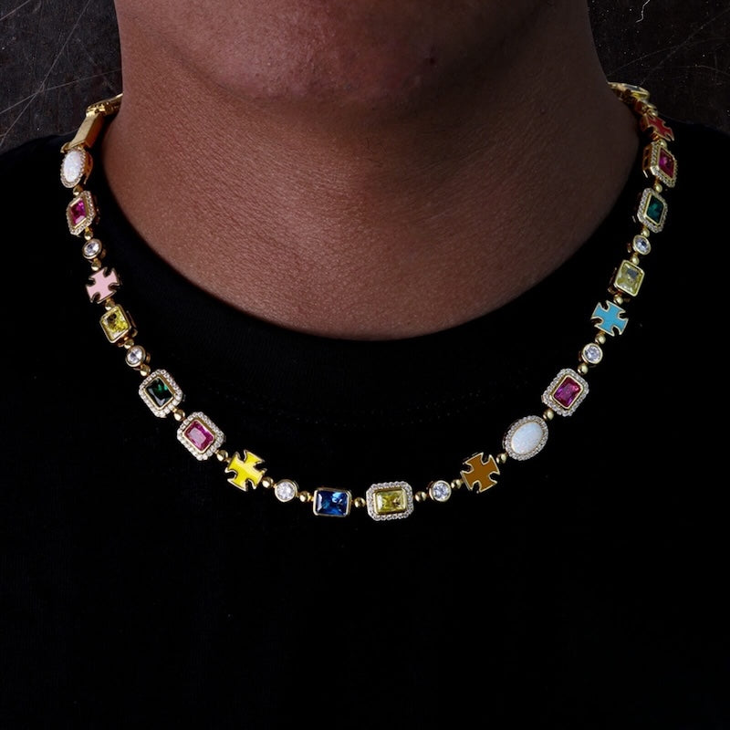 men's bling diamond chain necklace