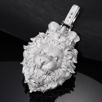 Crowned Lion Head Pendant Necklace – Royal Statement Jewelry
