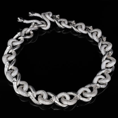 Eternal Serpent Cuban Link Chain Iced Out Snake Chain – Hip Hop Jewelry for Men