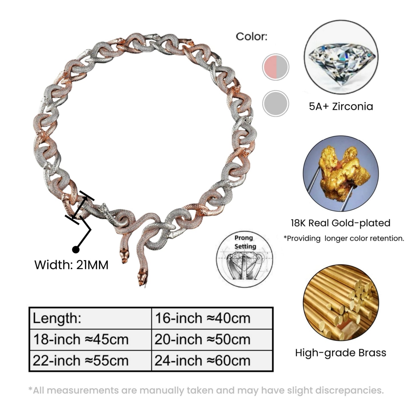 Eternal Serpent Cuban Link Chain Iced Out Snake Chain – Hip Hop Jewelry for Men
