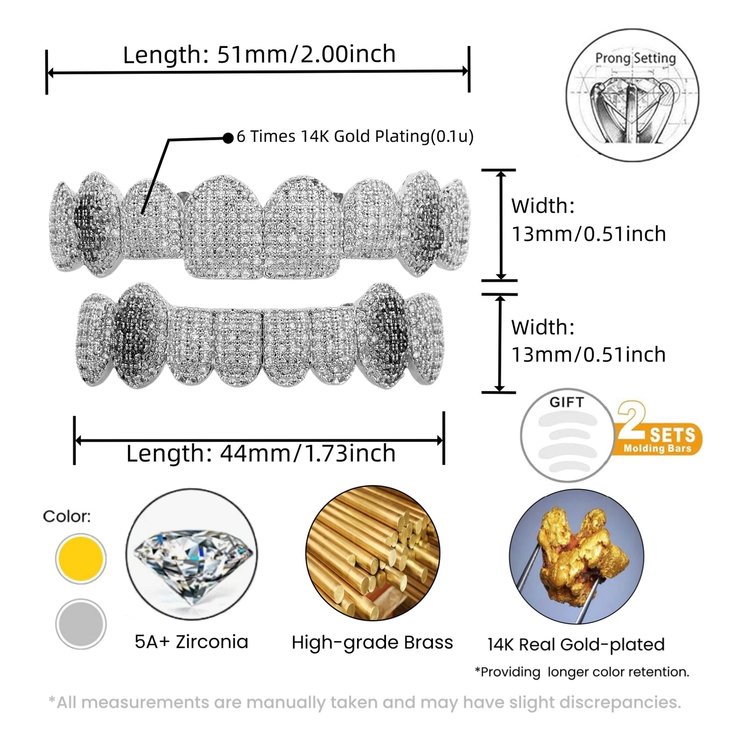 ALL THE WAY | 8 Teeth Full Iced CZ Grillz Set