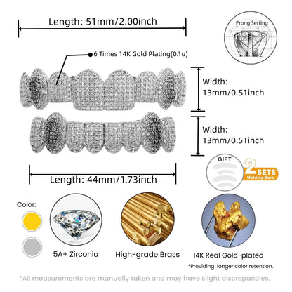 ALL THE WAY | 8 Teeth Full Iced CZ Grillz Set