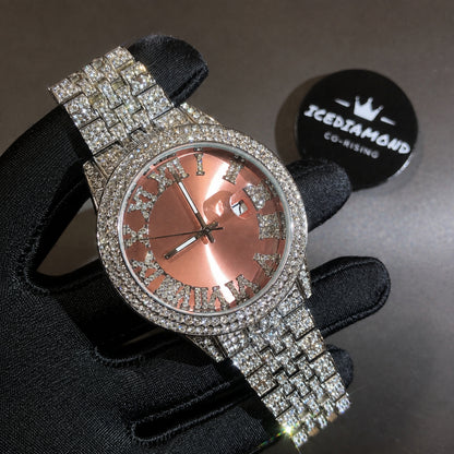 COLOR ON TIME | 43mm Iced Colored Dial Quartz Watch