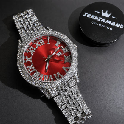 COLOR ON TIME | 43mm Iced Colored Dial Quartz Watch