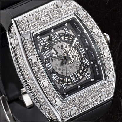 DARK FRAME | 52mm Iced Barrel Quartz Watch