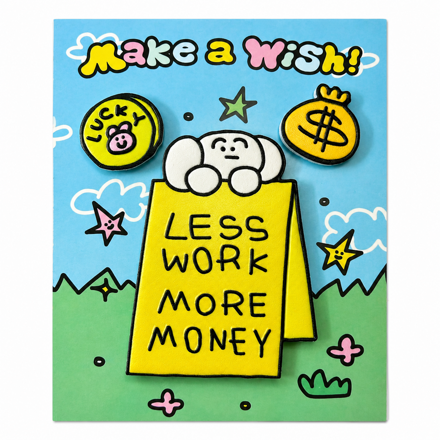 Less Work More Money funny workplace sticker patches for laptop