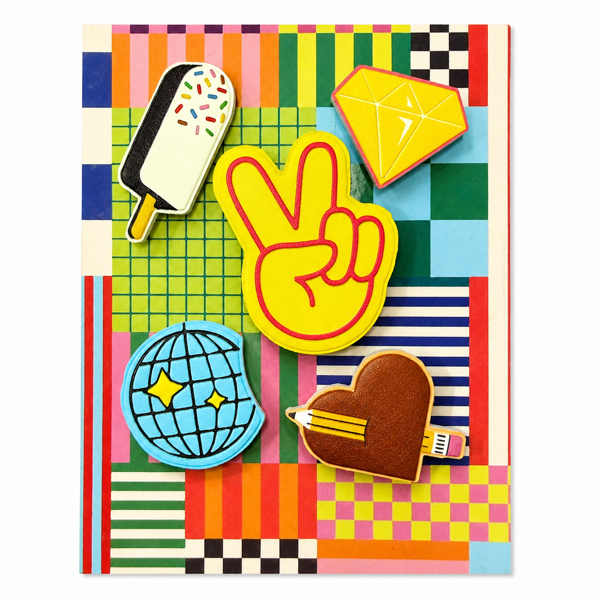 PEACE laid-back aesthetic sticker patches with raised PU texture
