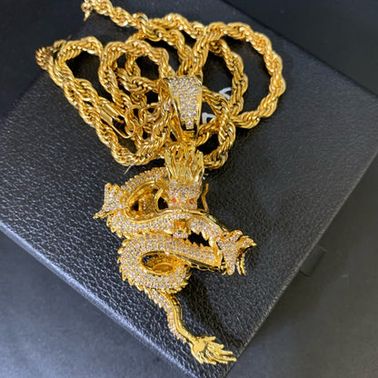 Dragon pendant paired with a 4mm * 24-inch stainless steel rope chain
