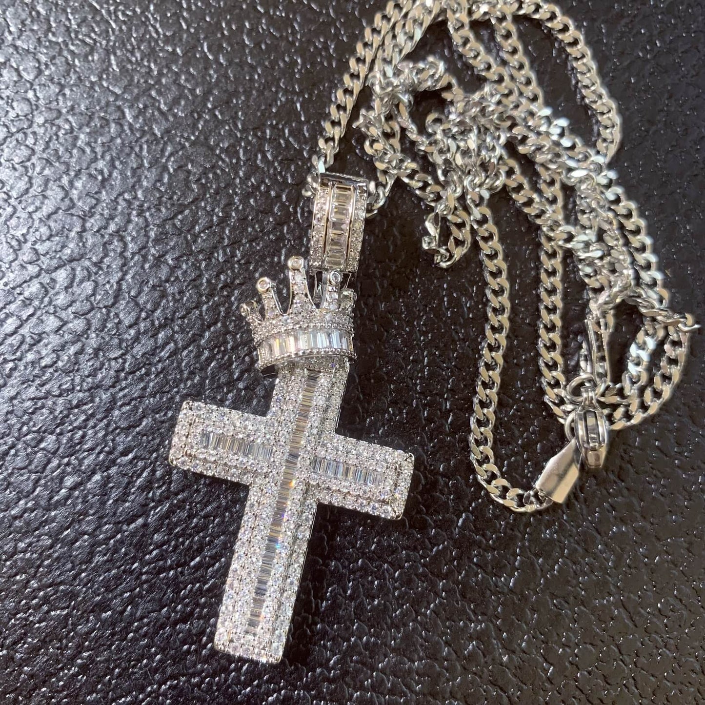 Premium craftsmanship details of STAND TALL cross pendant necklace
