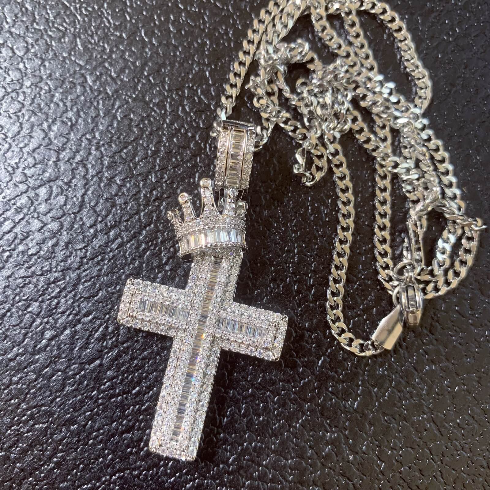 Premium craftsmanship details of STAND TALL cross pendant necklace
