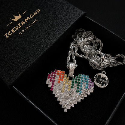 Spectrum heart pendant necklace presented as a meaningful luxury jewelry gift
