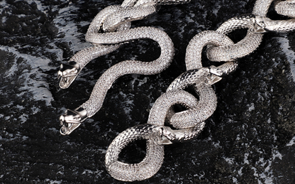 Eternal Serpent Cuban Link Chain Iced Out Snake Chain – Hip Hop Jewelry for Men