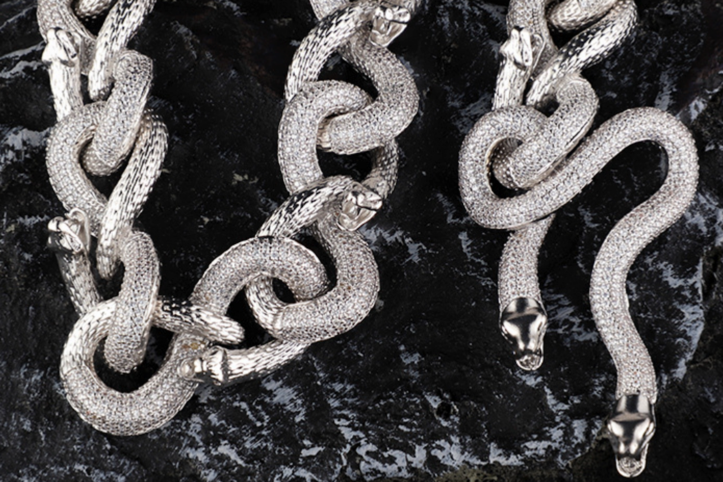 Eternal Serpent Cuban Link Chain Iced Out Snake Chain – Hip Hop Jewelry for Men