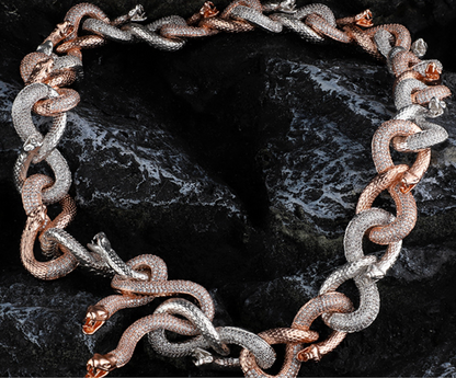 Eternal Serpent Cuban Link Chain Iced Out Snake Chain – Hip Hop Jewelry for Men
