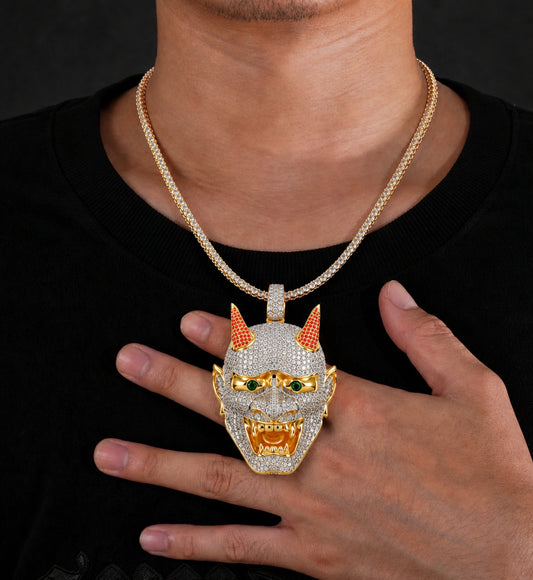 Japan Yaksha mask pendant necklace
