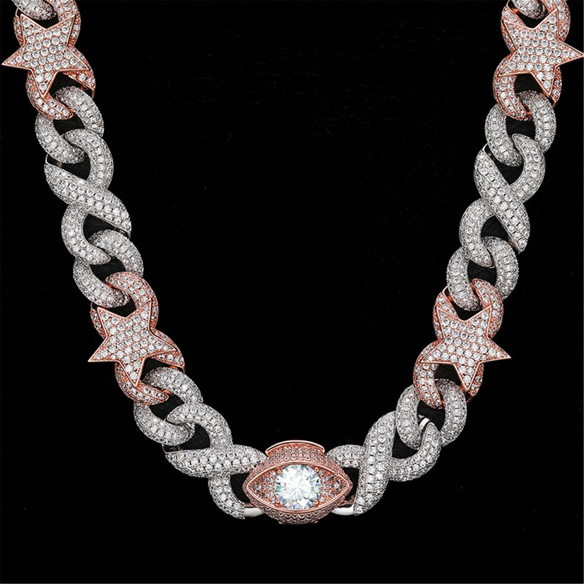 ICEDIAMOND AIM HIGHER dual-tone star eye iced Cuban chain