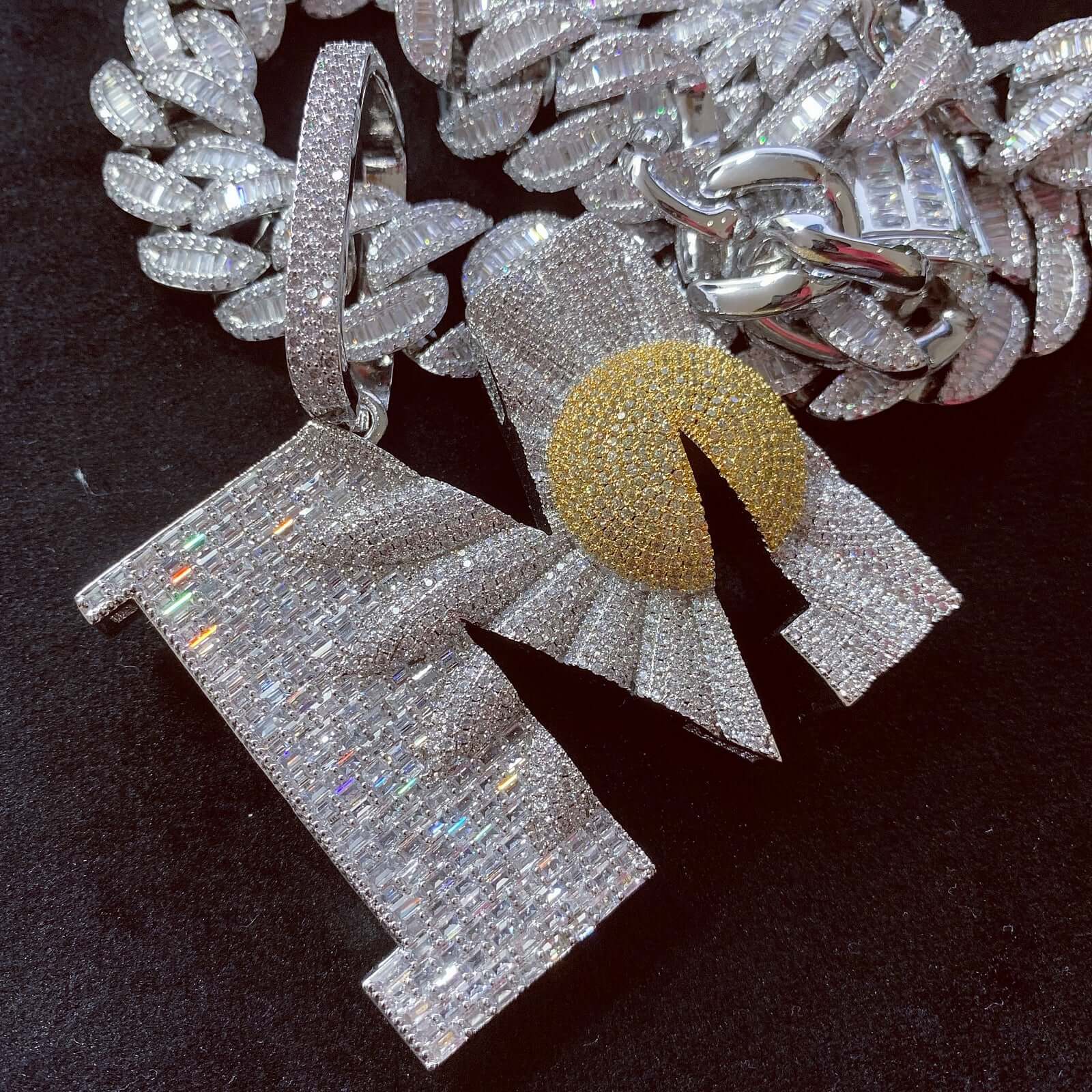 iced out big letter pendant