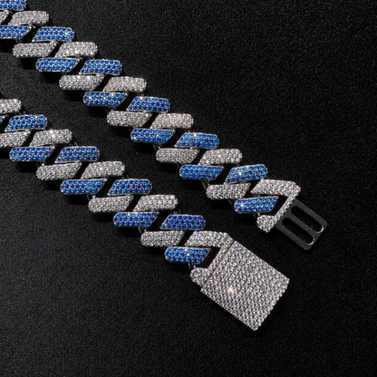 Side profile of the KEEP YOUR COOL iced Cuban chain with polished links.
