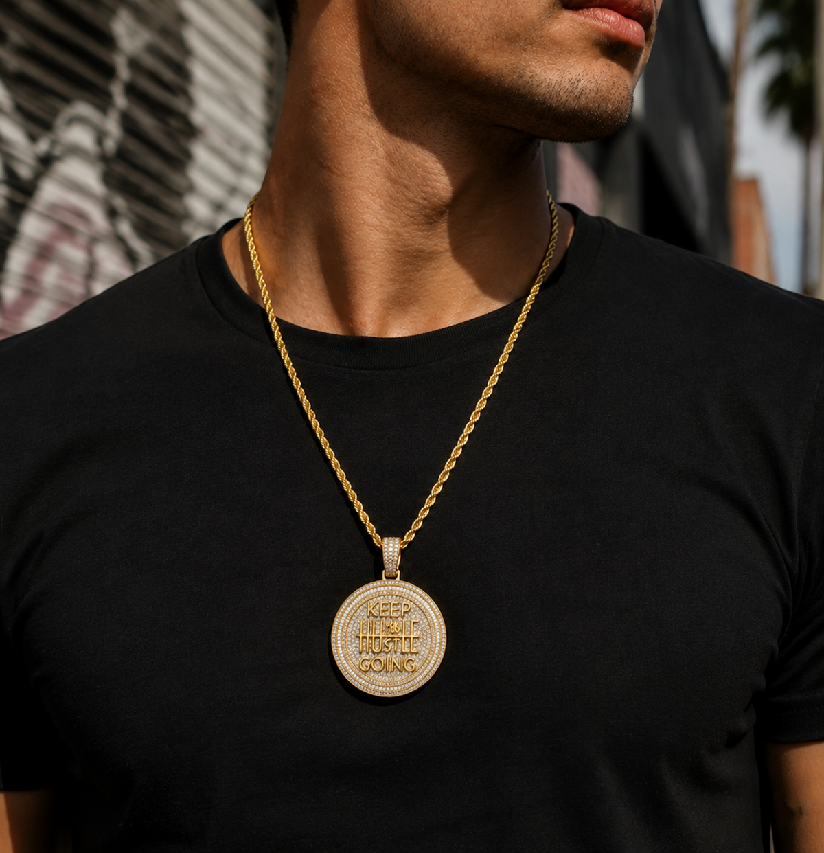 KEEP GOING | Iced Out Statement Pendant Necklace