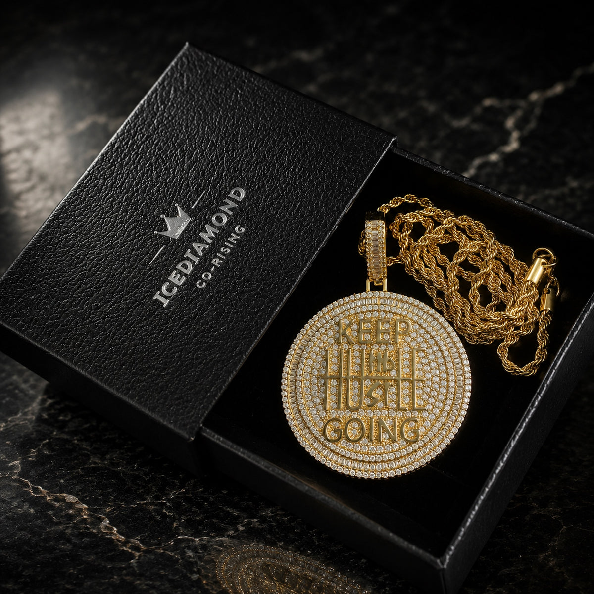 KEEP GOING | Iced Out Statement Pendant Necklace