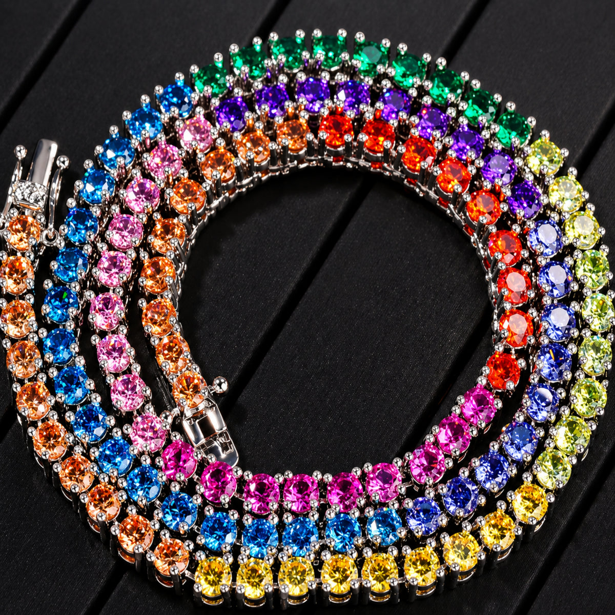 LIVE IN COLOR | Rainbow Tennis Chain & Bracelet