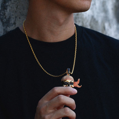  ICEDIAMOND NO SAFE HARBOR pirate skull pendant necklace gift presentation