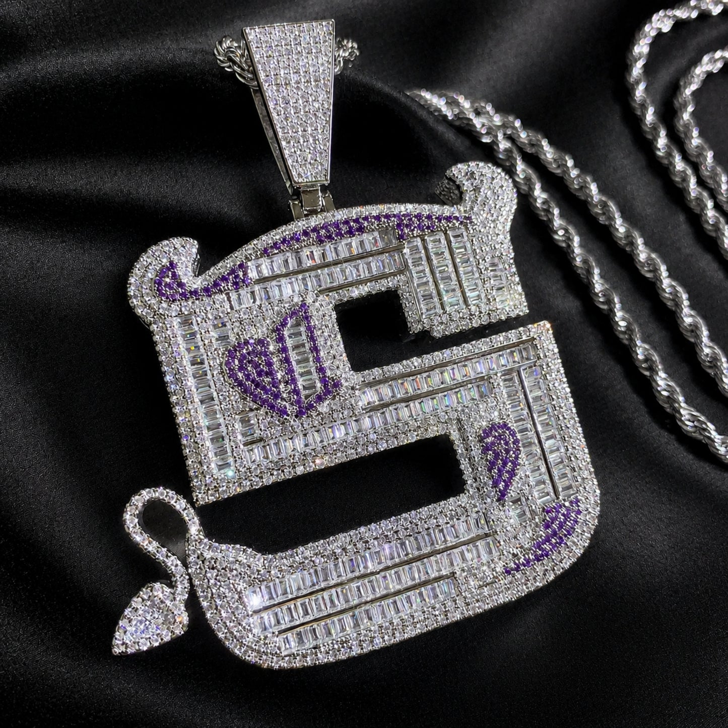 Streetwear styling featuring the ICEDIAMOND OWN YOUR EDGE statement pendant necklace.
