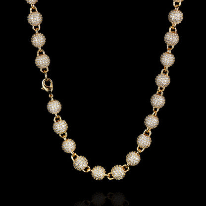 ICEDIAMOND POINT BY POINT 8mm iced ball chain necklace
