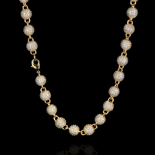 ICEDIAMOND POINT BY POINT 8mm iced ball chain necklace