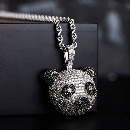 ICEDIAMOND STAY CURIOUS iced panda pendant necklace