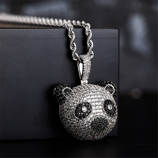 ICEDIAMOND STAY CURIOUS iced panda pendant necklace