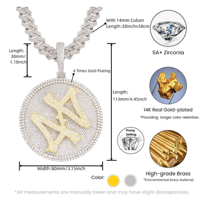 size of the rotating 44 centerpiece pendant