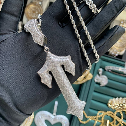 bling diamond sword pendant necklace for men