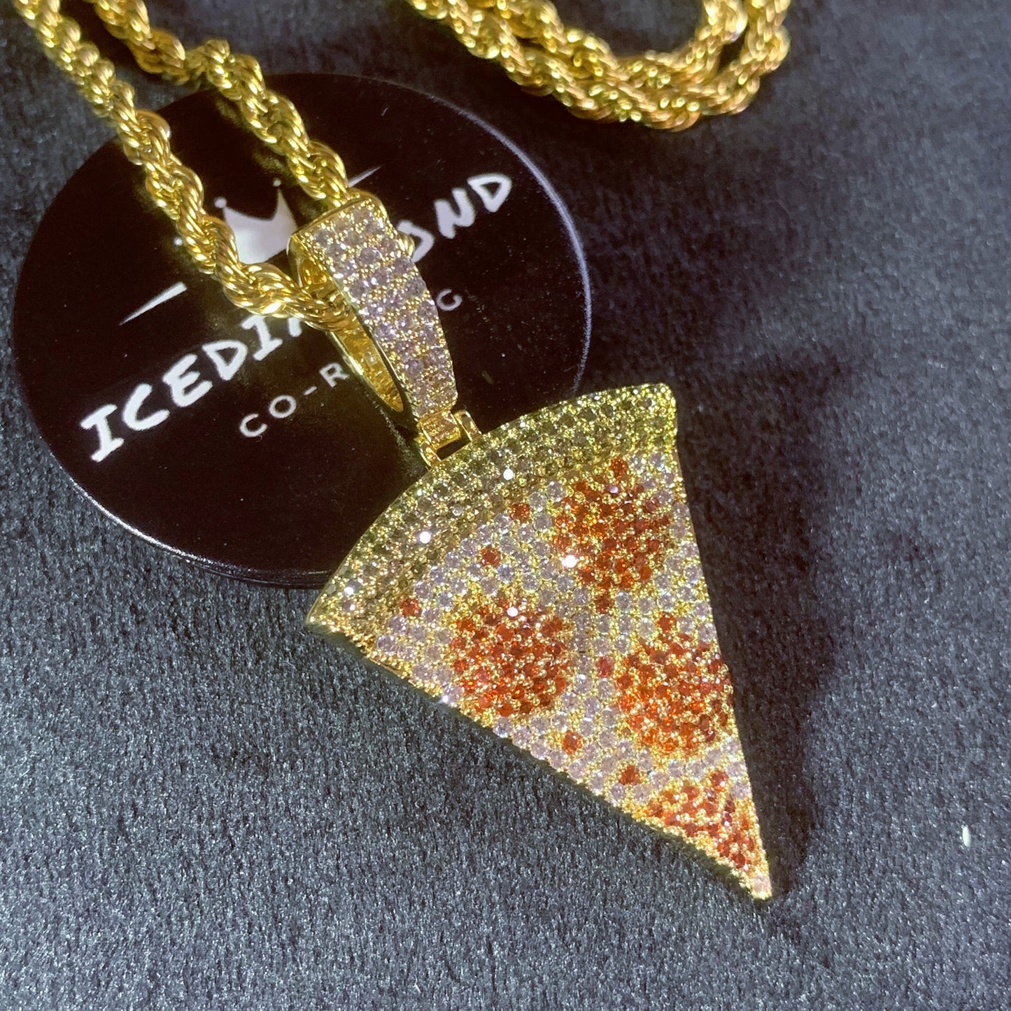 Brilliant Cheers Cheese Pizza Design Pendant Necklace