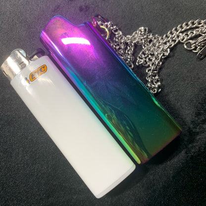 J3-size disposable lighter fitted inside ICEDIAMOND metal holder